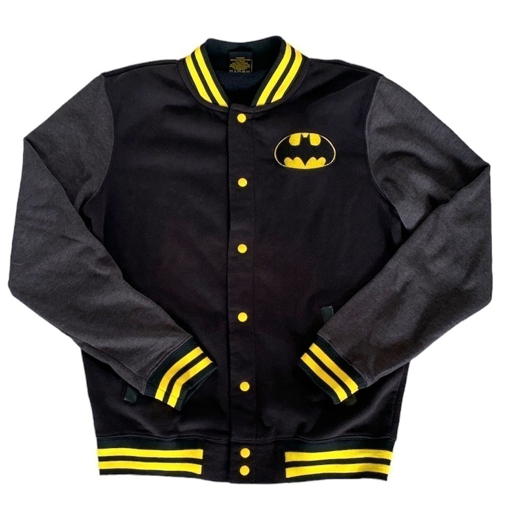 Batman Bomber Jacket | Men’s Small | Fleece Lining | Soft and Warm | DC Comics